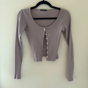 brandy melville lavender cropped long sleeve